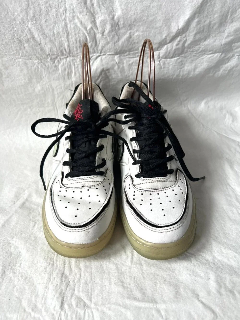 Nike Air Force 1/1 Low AF1 Mix White leather GS 6.5Y sneakers silver black holo